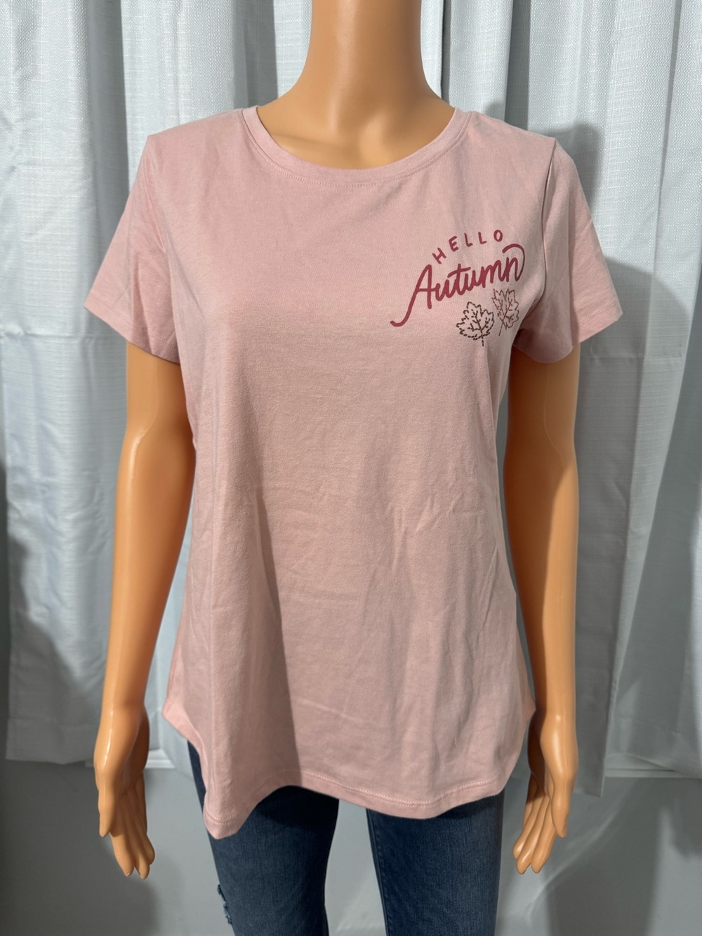 Cute Sonoma size S pink Hello Autumn short sleeve shirt new